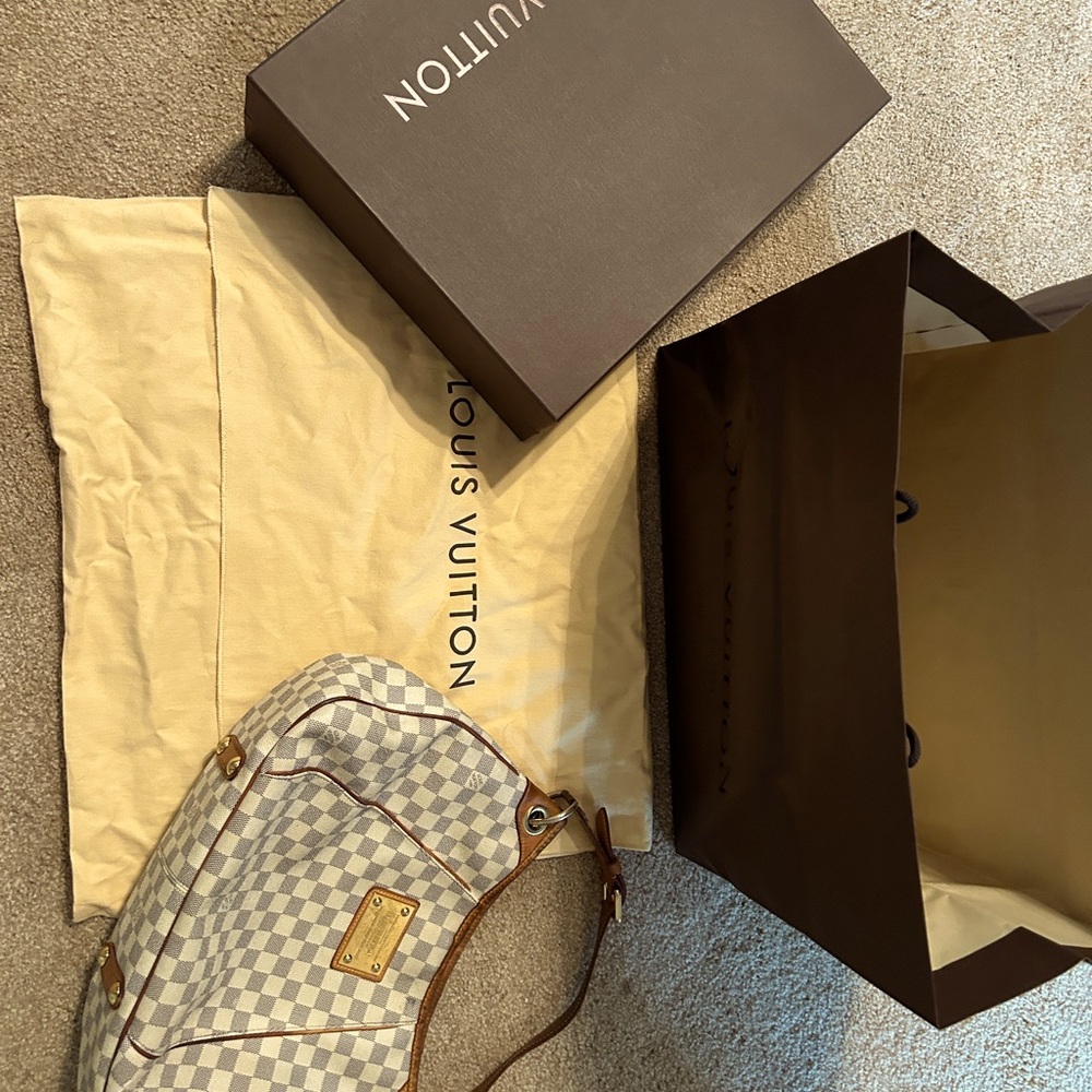 Authentic Louis Vuitton Damier Azur Galliera Shoulder Bag. Original packaging.